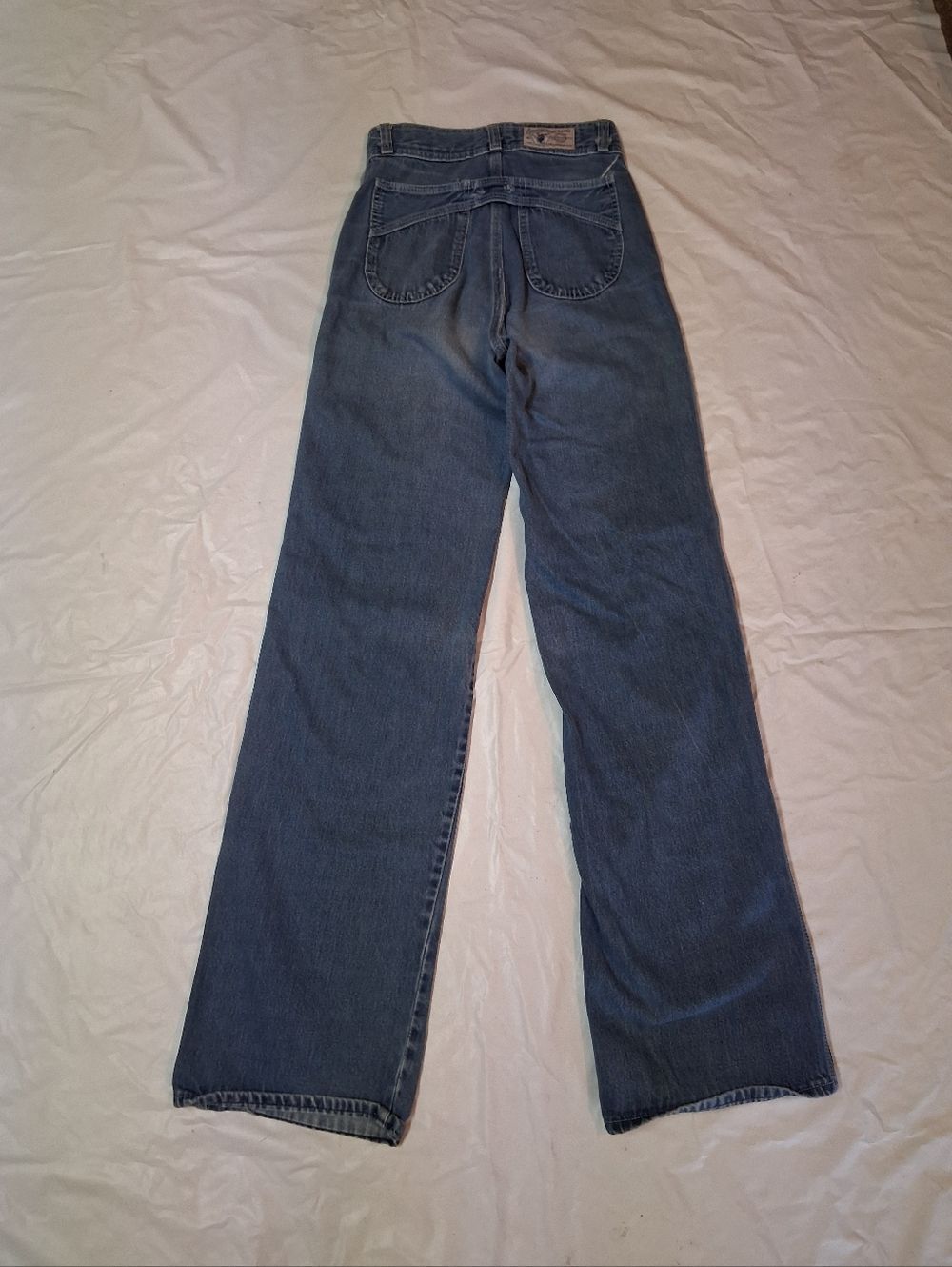 Vintage 1970's Levi's Texas Rider Women's Light Blue Flare Jeans Sz 7 Preowned